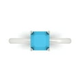 thumbnail image 1 of Clara Pucci 14K White Gold 1ct Turquoise Solitaire Ring for Women, 1 of 8