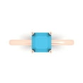 thumbnail image 1 of 1 ct Asscher Cut Simulated Turquoise Solitaire Engagement Ring for Women in 18K Rose Gold, 1 of 5
