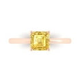 thumbnail image 1 of Clara Pucci 14K Rose Gold 1ct Yellow Solitaire Ring for Women, 1 of 8