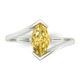 thumbnail image 1 of Solitaire Engagement Ring for Women - 1ct Simulated Yellow Diamond in 18K White Gold Promise Ring, 1 of 6
