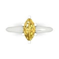 thumbnail image 1 of Solitaire Engagement Ring for Women - 1ct Natural Citrine in 14K White Gold Promise Ring, 1 of 6