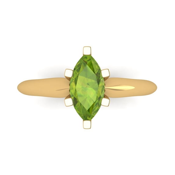 Solitaire Engagement Ring for Women - 1ct Natural Peridot in 14K Yellow Gold Promise Ring