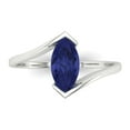thumbnail image 1 of Solitaire Engagement Ring for Women - 1ct Simulated Tanzanite in 14K White Gold Promise Ring, 1 of 6