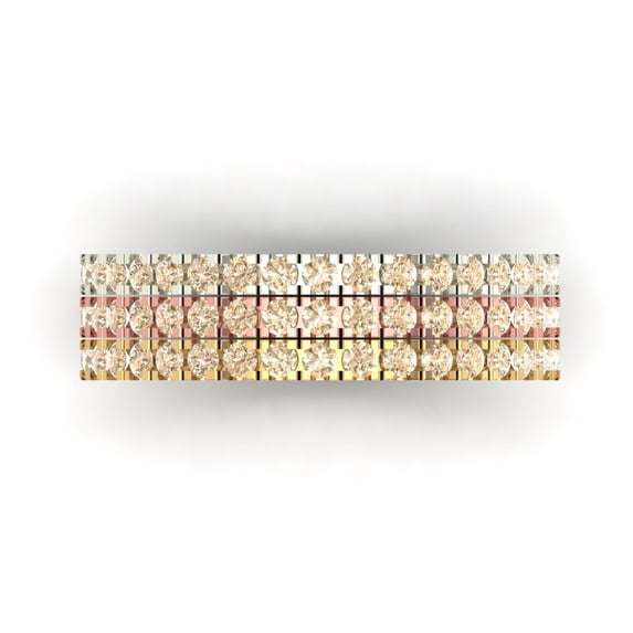 1 ct Brilliant Round Cut Natural Morganite 14k White/Rose/Yellow Gold Stackable Band SZ 8.75