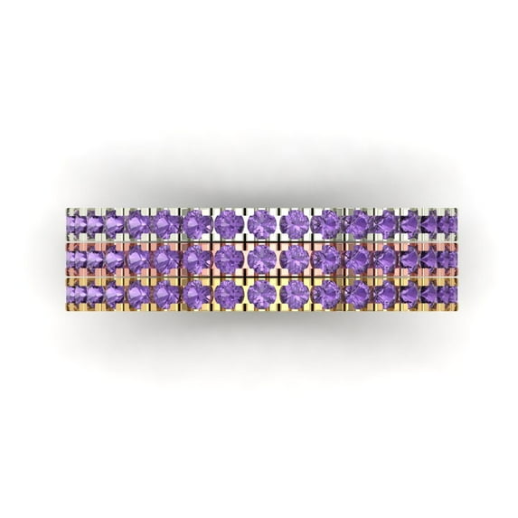 1 ct Brilliant Round Cut Simulated Alexandrite 14k White/Rose/Yellow Gold Stackable Band SZ 9.5
