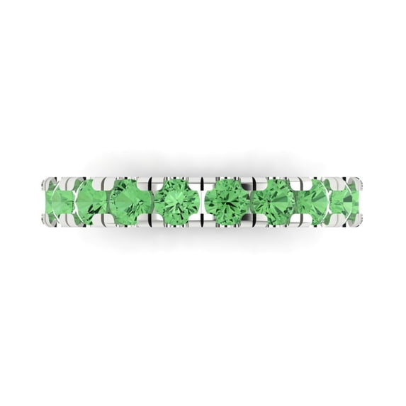 1 ct Brilliant Round Cut Simulated Green Diamond 14k White Gold Stackable Band SZ 5