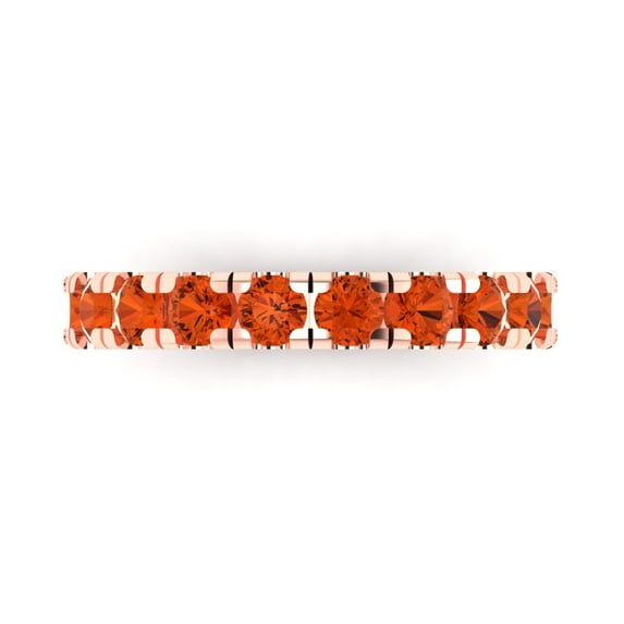 1 ctw Wedding Band for Women - 14K Rose Gold Simulated Red Diamond Stackable Eternity Ring
