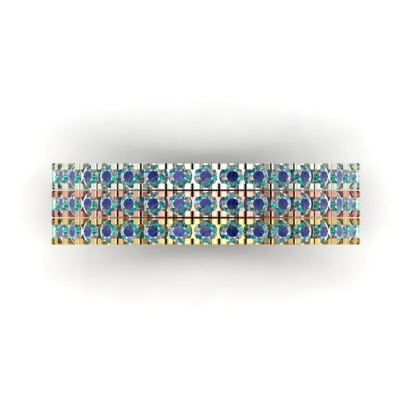 1 ct Brilliant Round Cut Synthetic Moissanite 18K White/Rose/Yellow Gold Stackable Band SZ 7.25