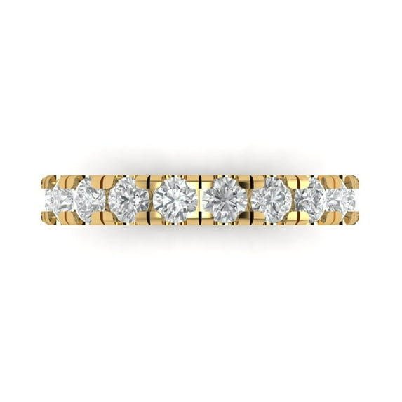 1 ctw Wedding Band for Women - 14K Yellow Gold White Sapphire Stackable Eternity Ring