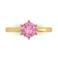 thumbnail image 1 of Solitaire Engagement Ring for Women - 1ct Simulated Pink Diamond in 14K Yellow Gold Promise Ring, 1 of 6