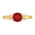 thumbnail image 1 of Solitaire Engagement Ring for Women - 1ct Simulated Ruby in 14K Yellow Gold Promise Ring, 1 of 8