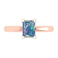 thumbnail image 1 of Clara Pucci 14K Rose Gold 1ct BlueMoissanite Solitaire Ring for Women, 1 of 8