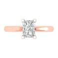 thumbnail image 1 of 1 ct Emerald Cut Moissanite Solitaire 18K Rose Gold Womens Engagement Ring, 1 of 5