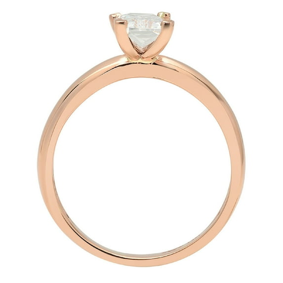 1 ct Emerald Cut Moissanite Solitaire Engagement Ring for Women in 18K Rose Gold