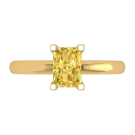 1 ct Emerald Cut Natural Citrine Solitaire Engagement Ring for Women in 14K Yellow Gold
