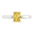 thumbnail image 1 of 1 ct Emerald Cut Natural Citrine Solitaire Engagement Ring for Women in 18K White Gold, 1 of 5