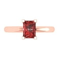 thumbnail image 1 of Clara Pucci 14K Rose Gold Solid Gold Garnet Solitaire Anniversary Ring for Women - 1 cttw Emerald Cut, 1 of 8