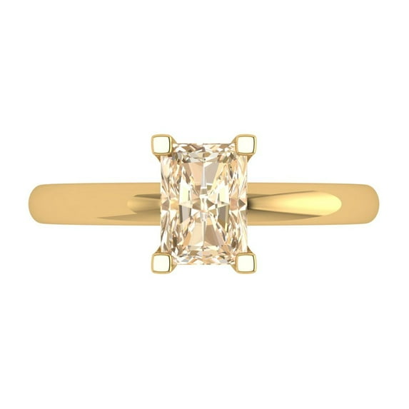 Clara Pucci 14K Yellow Gold 1ct Morganite Solitaire Ring for Women