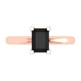 thumbnail image 1 of Clara Pucci 14K Rose Gold 1ct Onyx Solitaire Ring for Women, 1 of 8