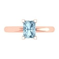 thumbnail image 1 of 1 ctw Solitaire Anniversary Ring for Women | Emerald Cut Natural Sky Blue Topaz | Hyperallergenic Solid 14K Rose Gold, 1 of 5