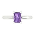 thumbnail image 1 of Clara Pucci 14K White Gold Solid Gold Alexandrite Solitaire Anniversary Ring for Women - 1 cttw Emerald Cut, 1 of 8