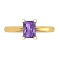 thumbnail image 1 of 1 ct Emerald Cut Simulated Alexandrite Solitaire Engagement Ring for Women in 18K Yellow Gold, 1 of 5