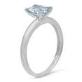 thumbnail image 1 of 1 ct Emerald Cut Simulated Blue Diamond Solitaire Engagement Ring for Women in 18K White Gold, 1 of 2