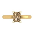 thumbnail image 1 of Clara Pucci 14K Yellow Gold Solid Gold Champagne Solitaire Anniversary Ring for Women - 1 cttw Emerald Cut, 1 of 8