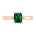 thumbnail image 1 of 1 ct Emerald Cut Simulated Emerald Solitaire Engagement Ring for Women in 18K Rose Gold, 1 of 4