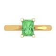 thumbnail image 1 of 1 ctw Solitaire Anniversary Ring for Women | Emerald Cut Simulated Green Diamond | Hyperallergenic Solid 18K Yellow Gold, 1 of 5