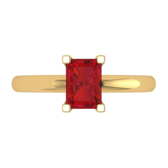 Clara Pucci 14K Yellow Gold 1ct Tourmaline Solitaire Ring for Women