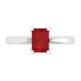 thumbnail image 1 of 1 ct Emerald Cut Simulated Ruby Solitaire 18K White Gold Womens Engagement Ring, 1 of 5
