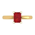 thumbnail image 1 of 1 ct Emerald Cut Simulated Ruby Solitaire 18K Yellow Gold Womens Engagement Ring, 1 of 5