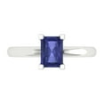 thumbnail image 1 of 1 ct Emerald Cut Simulated Tanzanite Solitaire Engagement Ring for Women in 18K White Gold, 1 of 5