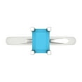 thumbnail image 1 of 1 ct Emerald Cut Simulated Turquoise Solitaire 18K White Gold Womens Engagement Ring, 1 of 5