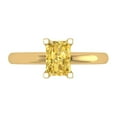 thumbnail image 1 of 1 ct Emerald Cut Simulated Yellow Diamond Solitaire Engagement Ring for Women in 18K Yellow Gold, 1 of 5
