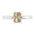 thumbnail image 1 of Clara Pucci 14K White Gold Solid Gold YellowMoissanite Solitaire Anniversary Ring for Women - 1 cttw Emerald Cut, 1 of 8