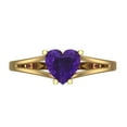 thumbnail image 1 of 1 ctw Solitaire Anniversary Ring for Women | Heart Cut Natural Amethyst | Hyperallergenic Solid 18K Yellow Gold, 1 of 5