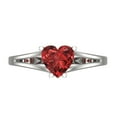 thumbnail image 1 of Solitaire Engagement Ring for Women - 1ct Natural Garnet in 14K White Gold Promise Ring, 1 of 5