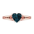 thumbnail image 1 of 1 ctw Solitaire Anniversary Ring for Women | Heart Cut Natural London Blue Topaz | Hyperallergenic Solid 18K Rose Gold, 1 of 5