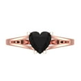 thumbnail image 1 of 1 ct Heart Cut Natural Onyx Solitaire 18K Rose Gold Womens Engagement Ring, 1 of 5