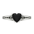 thumbnail image 1 of Clara Pucci 14K White Gold 1ct Onyx Solitaire Ring for Women, 1 of 8