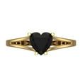 thumbnail image 1 of 1 ct Heart Cut Natural Onyx Solitaire Engagement Ring for Women in 18K Yellow Gold, 1 of 5