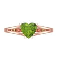 thumbnail image 1 of Clara Pucci 14K Rose Gold Solid Gold Peridot Solitaire Anniversary Ring for Women - 1 cttw Heart Cut, 1 of 8