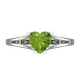 thumbnail image 1 of 1 ctw Solitaire Anniversary Ring for Women | Heart Cut Natural Peridot | Hyperallergenic Solid 14K White Gold, 1 of 5