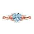 thumbnail image 1 of 1 ctw Solitaire Anniversary Ring for Women | Heart Cut Natural Swiss Blue Topaz | Hyperallergenic Solid 18K Rose Gold, 1 of 5