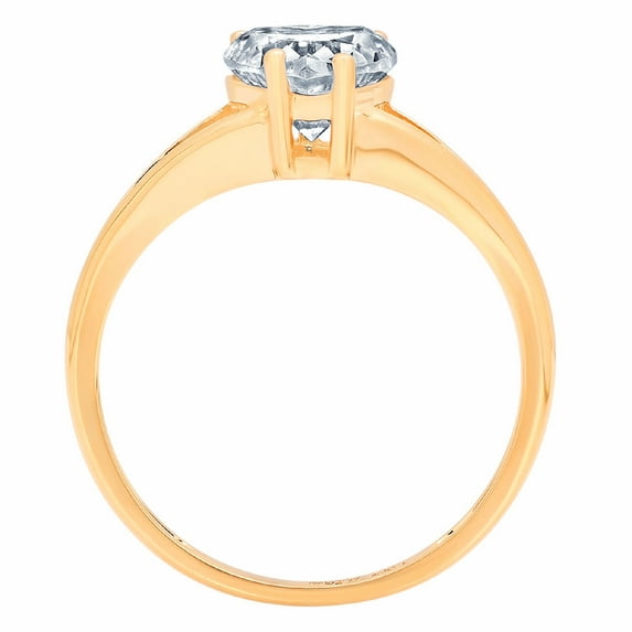 1 ct Heart Cut Natural Swiss Blue Topaz Solitaire Engagement Ring for Women in 18K Yellow Gold