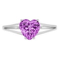 thumbnail image 1 of 1 ct Heart Cut Simulated Alexandrite Solitaire 14K White Gold Womens Engagement Ring, 1 of 5