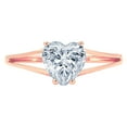 thumbnail image 1 of 1 ct Heart Cut Simulated Blue Diamond Solitaire 14K Rose Gold Womens Engagement Ring, 1 of 4