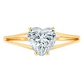 thumbnail image 1 of 1 ct Heart Cut Simulated Blue Diamond Solitaire 18K Yellow Gold Womens Engagement Ring, 1 of 5